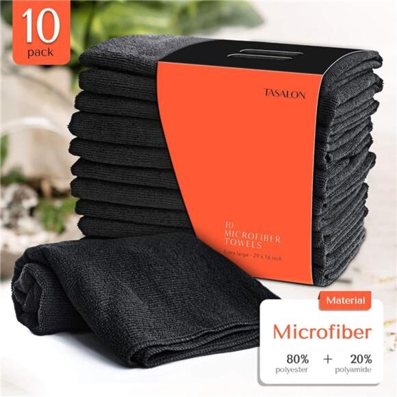 Microfiber Hair Towel for Salon - 10 Pack - 29 x 16 Inches, Quick Dry - Picture 2 of 7